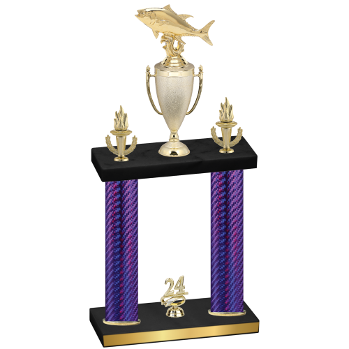 Double Purple Carbon Fiber Year Fishing Trophy