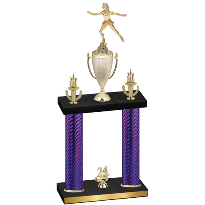 Double Purple Carbon Fiber Year Skater Trophy