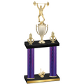 Double Purple Carbon Fiber First Place Weights Trophy