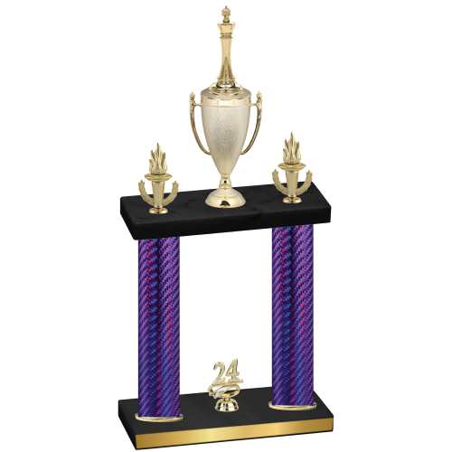 Double Purple Carbon Fiber Year Chess Trophy