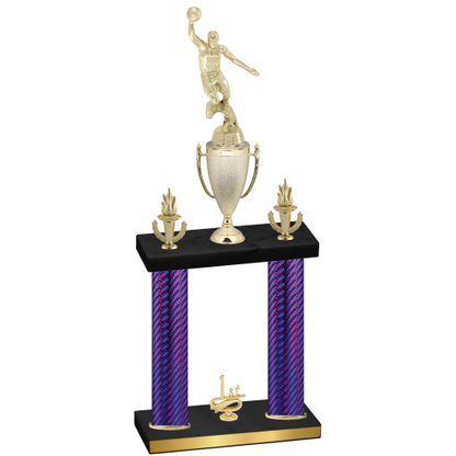 Double Purple Carbon Fiber First Place Basketball Trophy