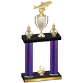 Double Purple Carbon Fiber Fourth Place Fishing Trophy
