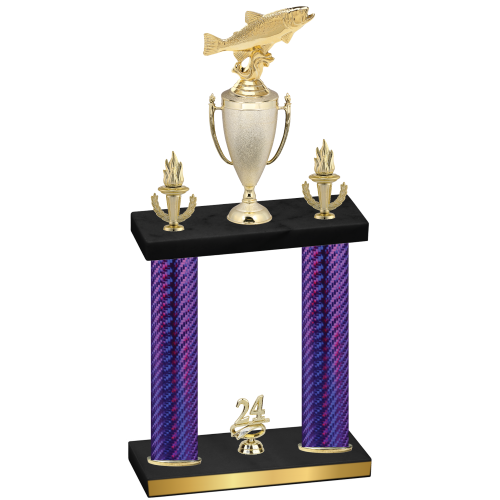 Double Purple Carbon Fiber Year Fishing Trophy