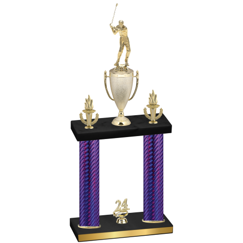 Double Purple Carbon Fiber Year Golf Trophy