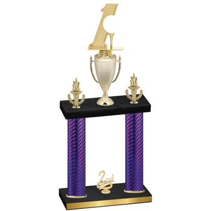 Double Purple Carbon Fiber Second Place Golf Trophy