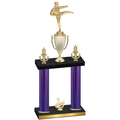 Double Purple Carbon Fiber Third Place Karate Trophy
