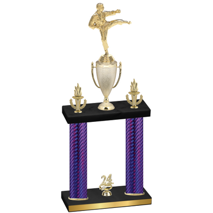 Double Purple Carbon Fiber Year Karate Trophy
