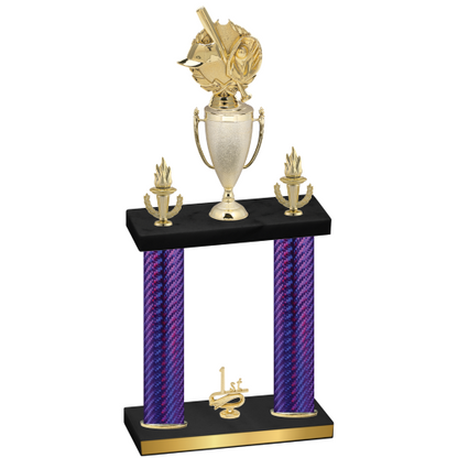Double Purple Carbon Fiber First Place Baseball Trophy