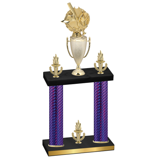 Double Purple Carbon Fiber Victory Baseball Trophy