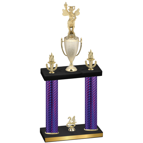 Double Purple Carbon Fiber Year Academics Trophy