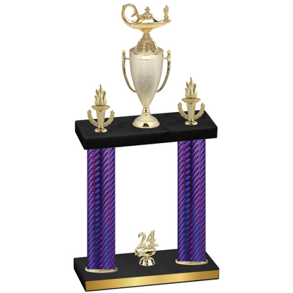 Double Purple Carbon Fiber Year Academics Trophy