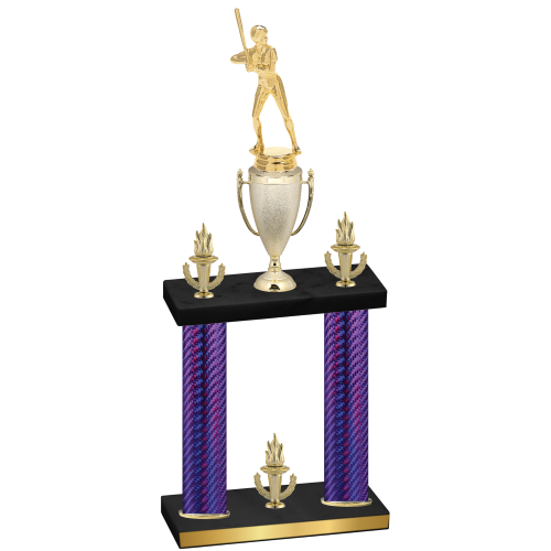 Double Purple Carbon Fiber Victory Softball Trophy