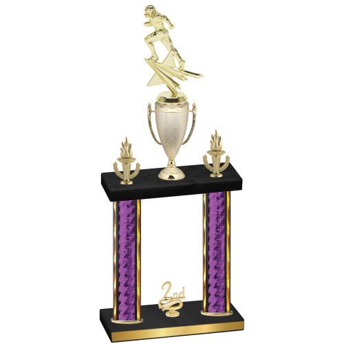 Double Purple Glacier Second Place Football Trophy