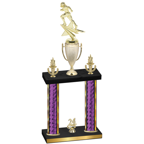 Double Purple Glacier Year Football Trophy
