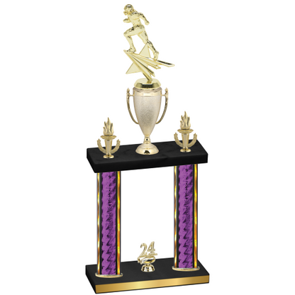 Double Purple Glacier Year Football Trophy