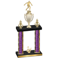 Double Purple Glacier Second Place Soccer Trophy