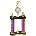 Double Purple Glacier First Place Soccer Trophy
