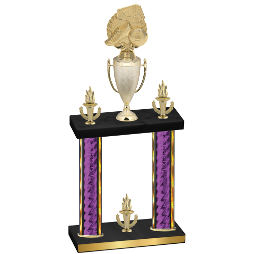 Double Purple Glacier Victory Soccer Trophy