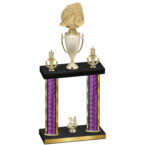Double Purple Glacier Year Soccer Trophy