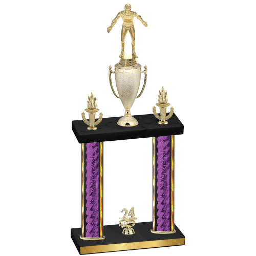 Double Purple Glacier Year Wrestling Trophy