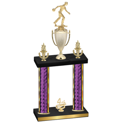 Double Purple Glacier Fourth Place Bowling Trophy
