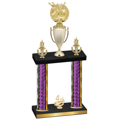 Double Purple Glacier Fourth Place Bowling Trophy