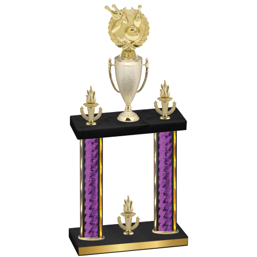 Double Purple Glacier Victory Bowling Trophy