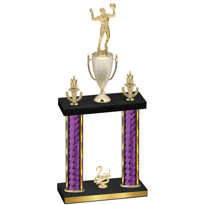 Double Purple Glacier Second Place Volleyball Trophy