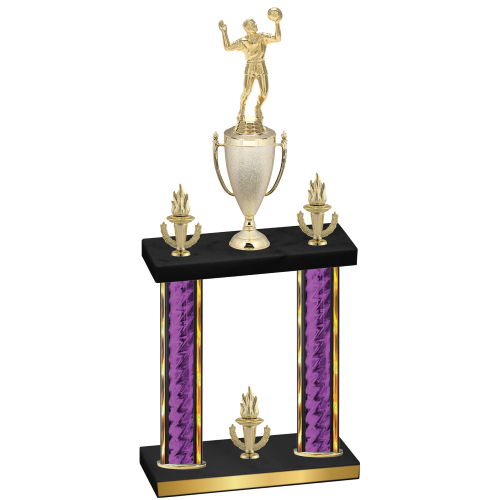 Double Purple Glacier Victory Volleyball Trophy