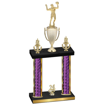 Double Purple Glacier Year Volleyball Trophy