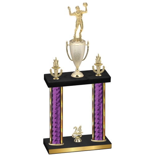 Double Purple Glacier Year Volleyball Trophy