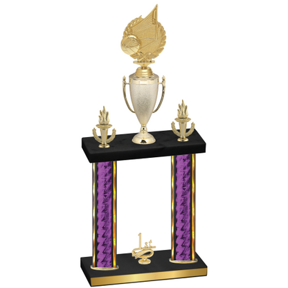 Double Purple Glacier First Place Volleyball Trophy