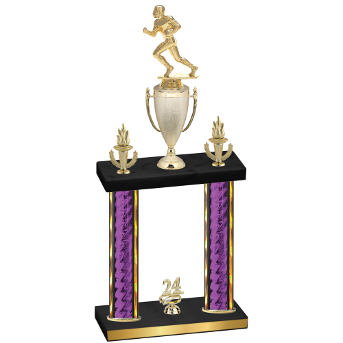 Double Purple Glacier Year Football Trophy