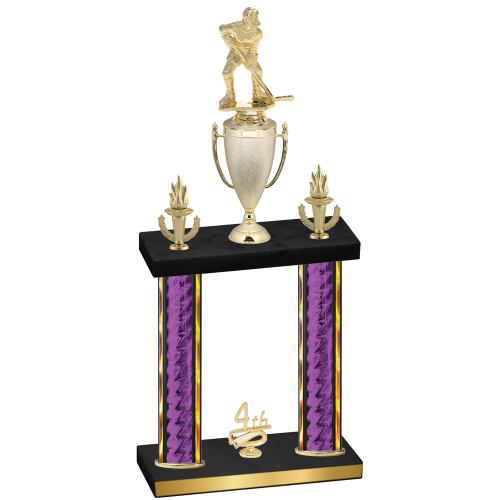 Double Purple Glacier Fourth Place Hockey Trophy
