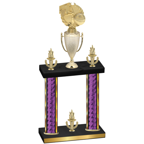 Double Purple Glacier Victory Basketball Trophy