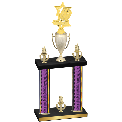 Double Purple Glacier Victory Pickleball Trophy