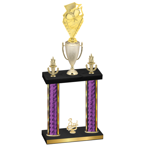 Double Purple Glacier Third Place Pickleball Trophy