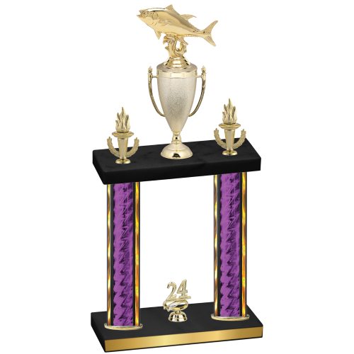 Double Purple Glacier Year Fishing Trophy