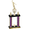 Double Purple Glacier Fourth Place Basketball Trophy