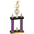Double Purple Glacier Victory Flag Football Trophy