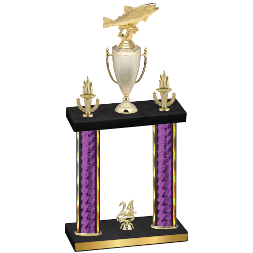 Double Purple Glacier Year Fishing Trophy