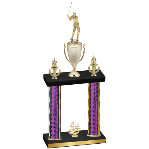 Double Purple Glacier Fourth Place Golf Trophy