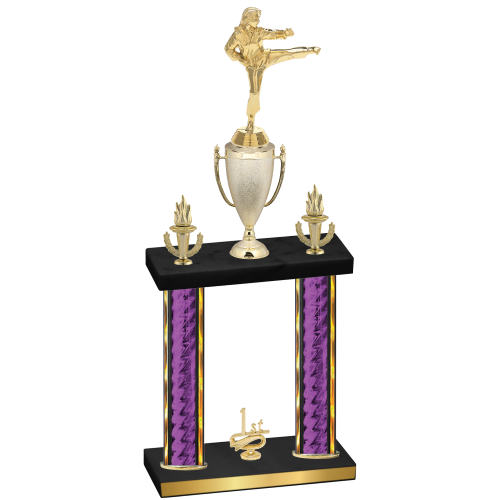 Double Purple Glacier First Place Karate Trophy