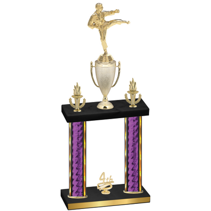 Double Purple Glacier Fourth Place Karate Trophy