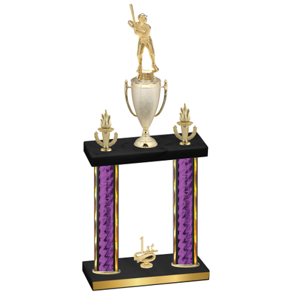 Double Purple Glacier First Place Baseball Trophy