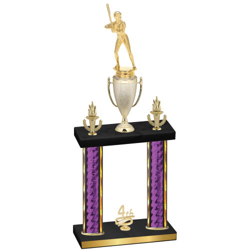 Double Purple Glacier Fourth Place Softball Trophy