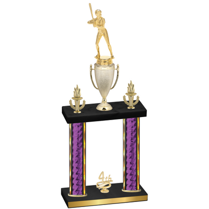 Double Purple Glacier Fourth Place Softball Trophy