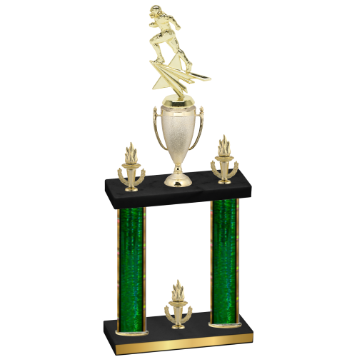 Double Green Glacier Victory Football Trophy