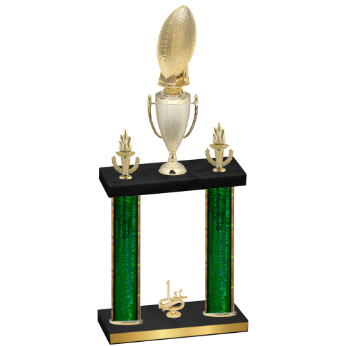 Double Green Glacier First Place Football Trophy