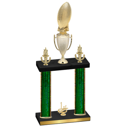 Double Green Glacier First Place Football Trophy